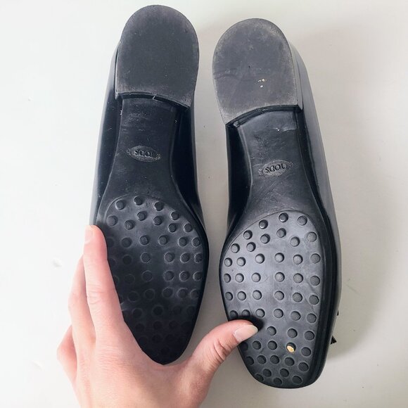 Tod's Black Leather Tassel Loafers Women's EU 36.5 - Picture 10 of 10